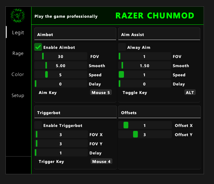 CHUNMOD Razer- Aimbot chuột Razer [An toàn cực cao - Máy nhà nên mua]